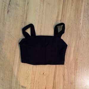 Black square neck Crop Top